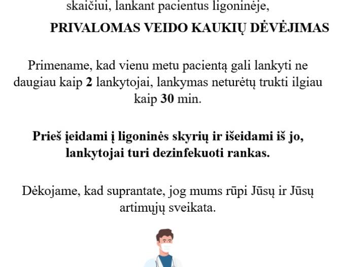 Privalomas veido kaukių dėvėjimas